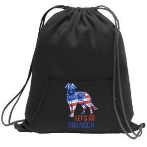 LetS Go Brandon Retro Dog Us Flag Funny Conservative Sweatshirt Cinch Pack Bag