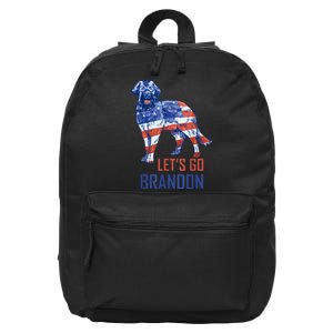 LetS Go Brandon Retro Dog Us Flag Funny Conservative 16 in Basic Backpack