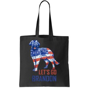 LetS Go Brandon Retro Dog Us Flag Funny Conservative Tote Bag