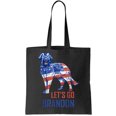 LetS Go Brandon Retro Dog Us Flag Funny Conservative Tote Bag