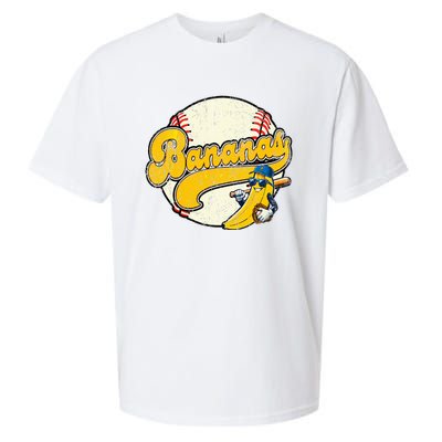 Lets Go Bananas Banana Playing Baseball Baseball Player Sueded Cloud Jersey T-Shirt