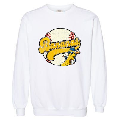 Lets Go Bananas Banana Playing Baseball Baseball Player Garment-Dyed Sweatshirt