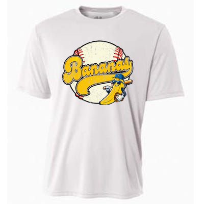 Lets Go Bananas Banana Playing Baseball Baseball Player Cooling Performance Crew T-Shirt