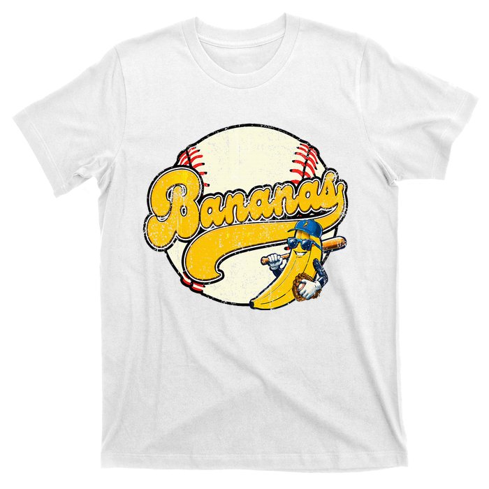 Lets Go Bananas Banana Playing Baseball Baseball Player T-Shirt