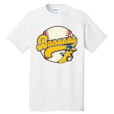 Lets Go Bananas Banana Playing Baseball Baseball Player Tall T-Shirt