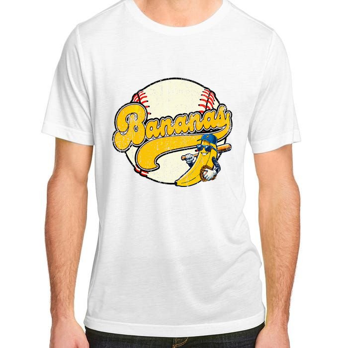 Lets Go Bananas Banana Playing Baseball Baseball Player Adult ChromaSoft Performance T-Shirt