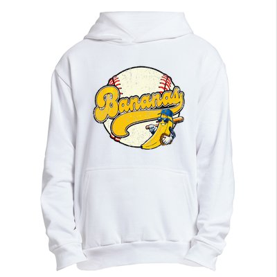 Lets Go Bananas Banana Playing Baseball Baseball Player Urban Pullover Hoodie