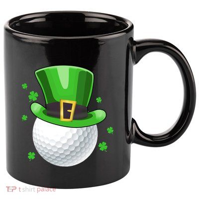 Leprechaun Golf Ball Gift Golfer St Patricks Day Great Gift 11oz C Handle Ceramic Mug