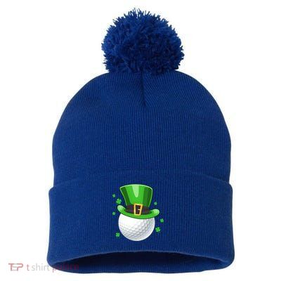 Leprechaun Golf Ball Gift Golfer St Patricks Day Great Gift Pom Pom 12in Knit Beanie