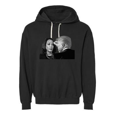 LetS Go Brenda Fun Trump Writes On Kamala HarrisS Forehead Garment-Dyed Fleece Hoodie