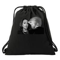 LetS Go Brenda Fun Trump Writes On Kamala HarrisS Forehead Drawstring Bag