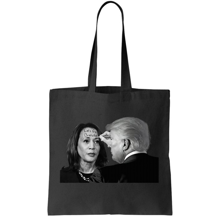 LetS Go Brenda Fun Trump Writes On Kamala HarrisS Forehead Tote Bag