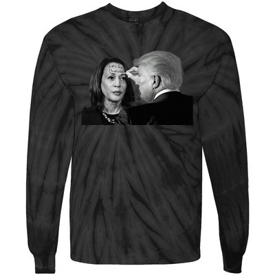 LetS Go Brenda Fun Trump Writes On Kamala HarrisS Forehead Tie-Dye Long Sleeve Shirt