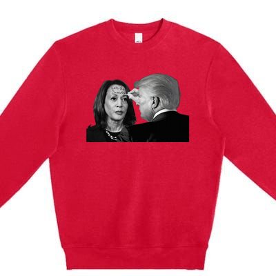 LetS Go Brenda Fun Trump Writes On Kamala HarrisS Forehead Premium Crewneck Sweatshirt