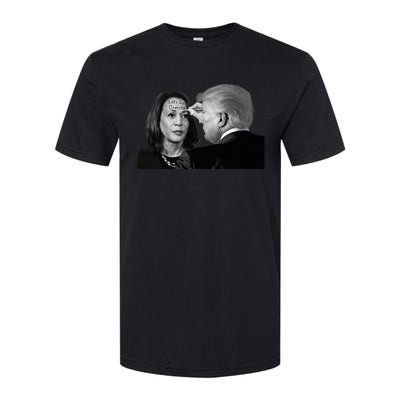 LetS Go Brenda Fun Trump Writes On Kamala HarrisS Forehead Softstyle CVC T-Shirt