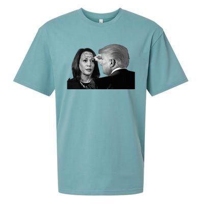 LetS Go Brenda Fun Trump Writes On Kamala HarrisS Forehead Sueded Cloud Jersey T-Shirt