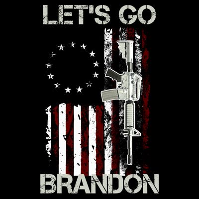 Let's Go Brandon Vintage American Flag Gun Rifle T-Shirt