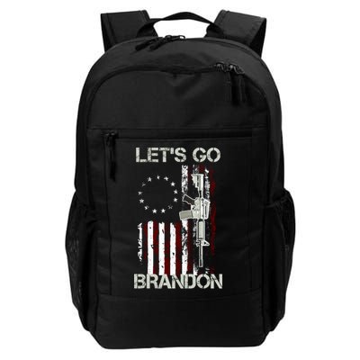 Let's Go Brandon Vintage American Flag Gun Rifle Backpack