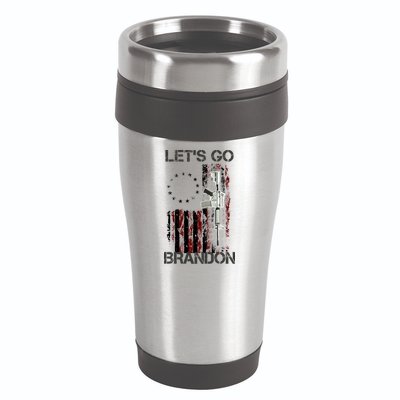 Let's Go Brandon Vintage American Flag Gun Rifle 16oz Travel Tumbler
