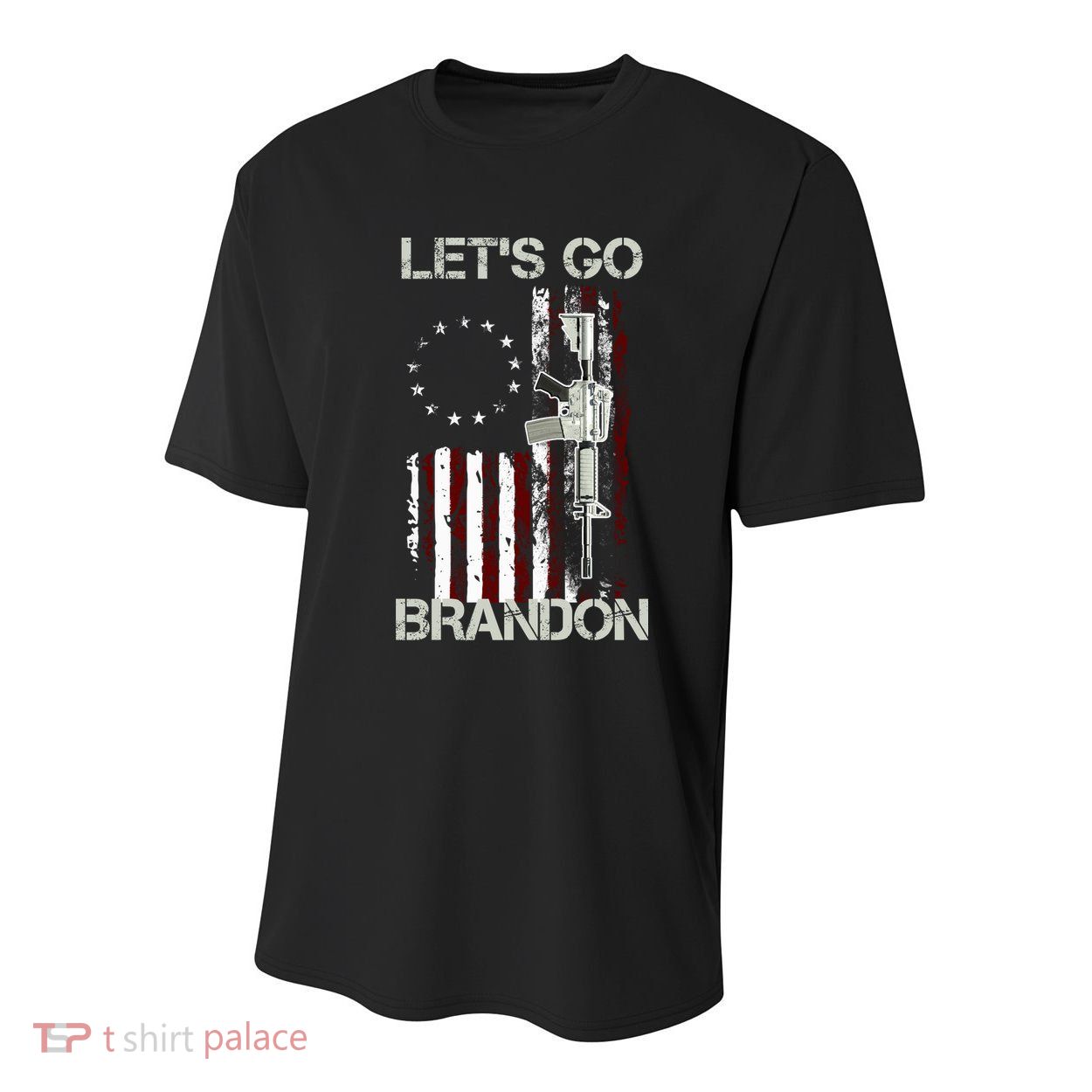 Let's Go Brandon Vintage American Flag Gun Rifle Youth Performance Sprint T-Shirt