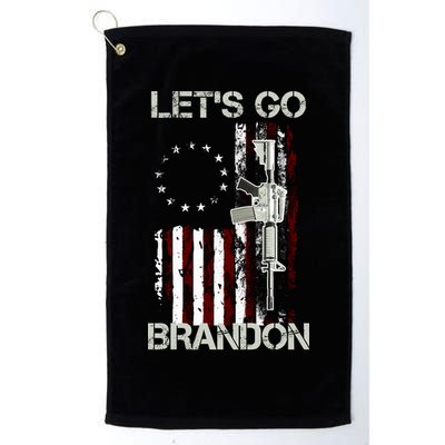 Let's Go Brandon Vintage American Flag Gun Rifle Golf Towel