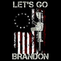 Let's Go Brandon Vintage American Flag Gun Rifle Women's V-Neck T-Shirt