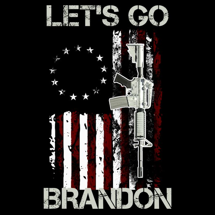 Let's Go Brandon Vintage American Flag Gun Rifle Women's V-Neck T-Shirt