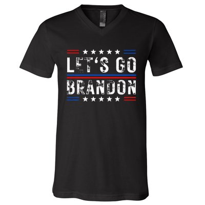 Lets Go Brandon Tee Funny Lets Go Brandon... V-Neck T-Shirt