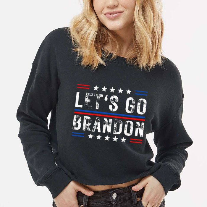Lets Go Brandon Tee Funny Lets Go Brandon... Cropped Pullover Crew
