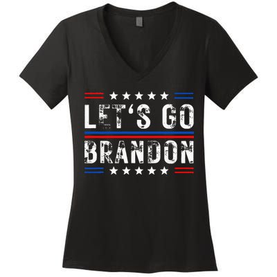 Lets Go Brandon Tee Funny Lets Go Brandon... Women's V-Neck T-Shirt