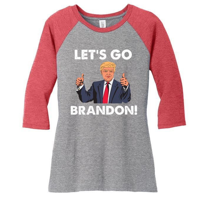 Let's Go Brandon Pro Trump Women's Tri-Blend 3/4-Sleeve Raglan Shirt