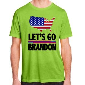 Let's Go Brandon USA American Flag Map Adult ChromaSoft Performance T-Shirt