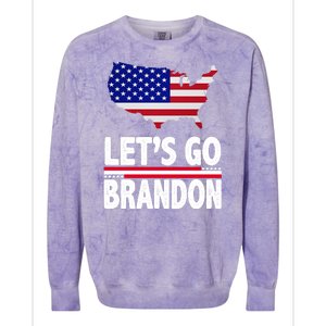 Let's Go Brandon USA American Flag Map Colorblast Crewneck Sweatshirt