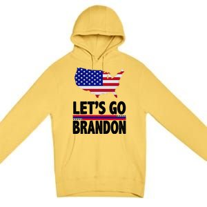 Let's Go Brandon USA American Flag Map Premium Pullover Hoodie