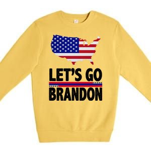 Let's Go Brandon USA American Flag Map Premium Crewneck Sweatshirt