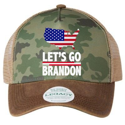Let's Go Brandon USA American Flag Map Legacy Tie Dye Trucker Hat