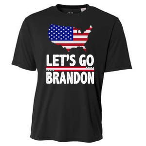 Let's Go Brandon USA American Flag Map Cooling Performance Crew T-Shirt