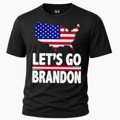 Let's Go Brandon USA American Flag Map Performance Shirt