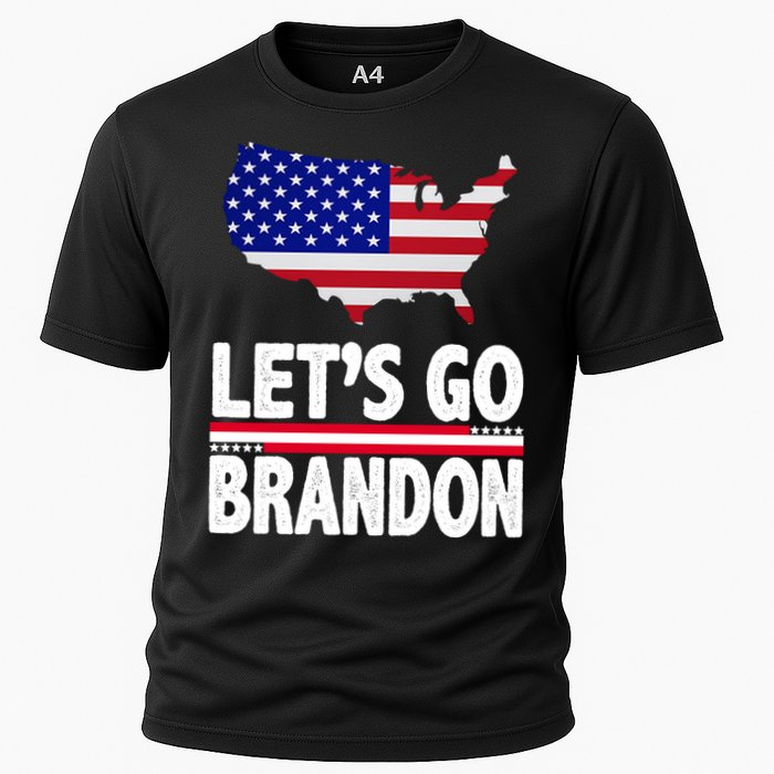 Let's Go Brandon USA American Flag Map Performance Shirt