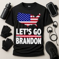 Let's Go Brandon USA American Flag Map Performance Shirt
