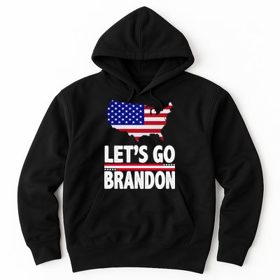 Let's Go Brandon USA American Flag Map Hoodie