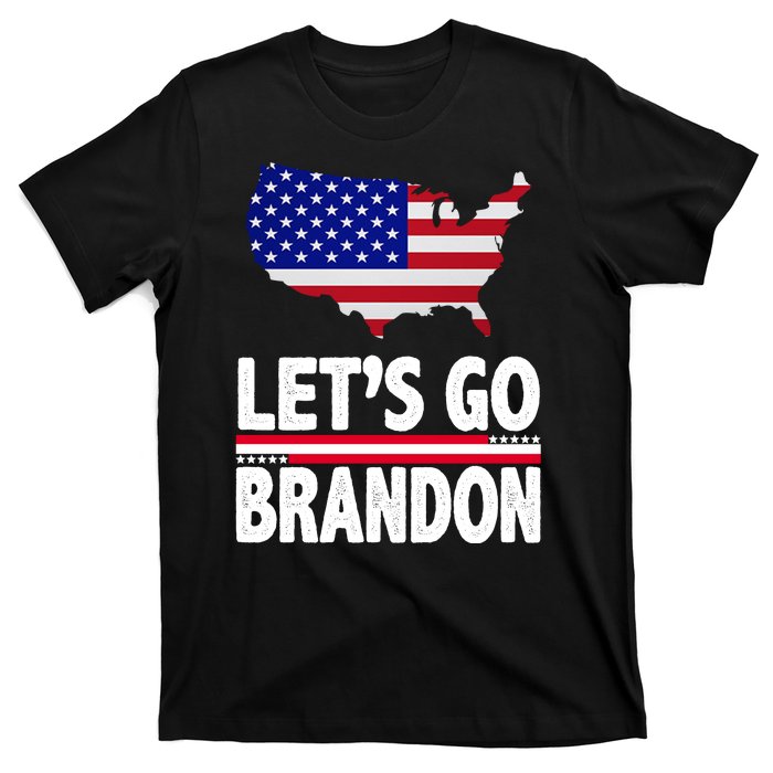 Let's Go Brandon USA American Flag Map T-Shirt