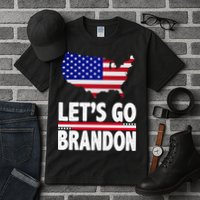 Let's Go Brandon USA American Flag Map Tall T-Shirt