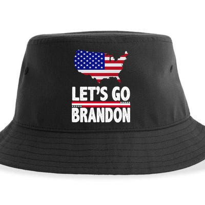 Let's Go Brandon USA American Flag Map Sustainable Bucket Hat