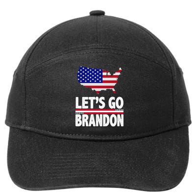 Let's Go Brandon USA American Flag Map 7-Panel Snapback Hat