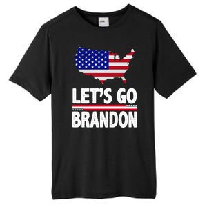 Let's Go Brandon USA American Flag Map Tall Fusion ChromaSoft Performance T-Shirt