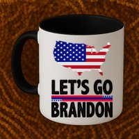 Let's Go Brandon USA American Flag Map Mug
