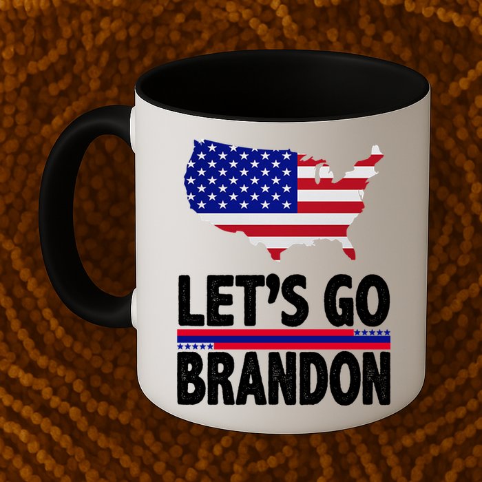 Let's Go Brandon USA American Flag Map Mug