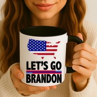 Let's Go Brandon USA American Flag Map Mug