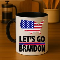 Let's Go Brandon USA American Flag Map Mug